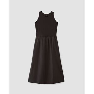 Everlane Supima Cotton High Neck Riviera Dress Black Sleeveless Size Small NWT